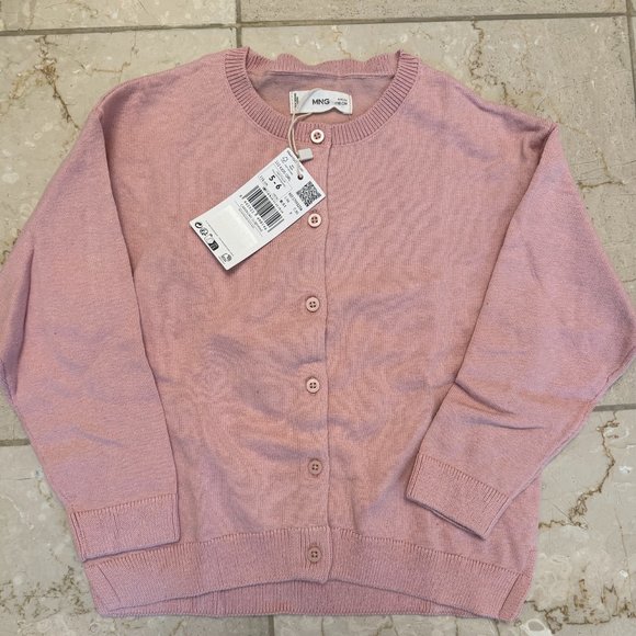 NWT Mango Girls 5-6 Pink Cardigan - Picture 1 of 1
